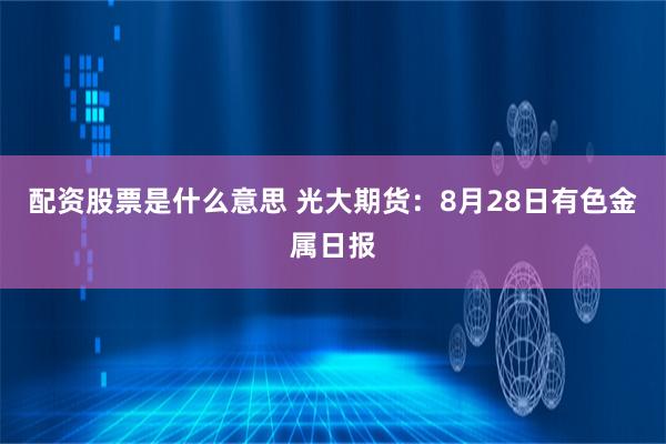 配资股票是什么意思 光大期货：8月28日有色金属日报